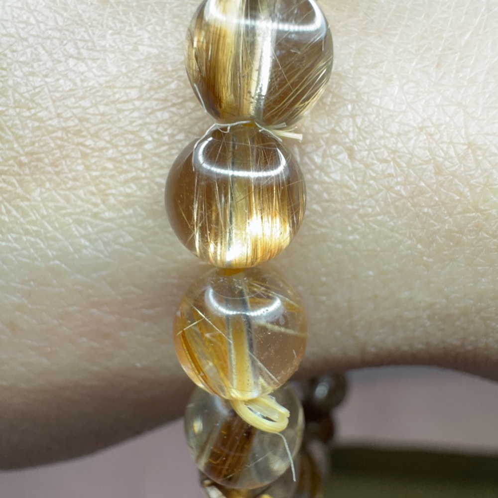 Golden Rutilated Quartz Beaded Bracelet - Picture 4 of 9